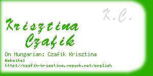 krisztina czafik business card